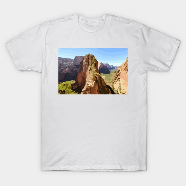 Zion National Park Digital Painting T-Shirt by gktb